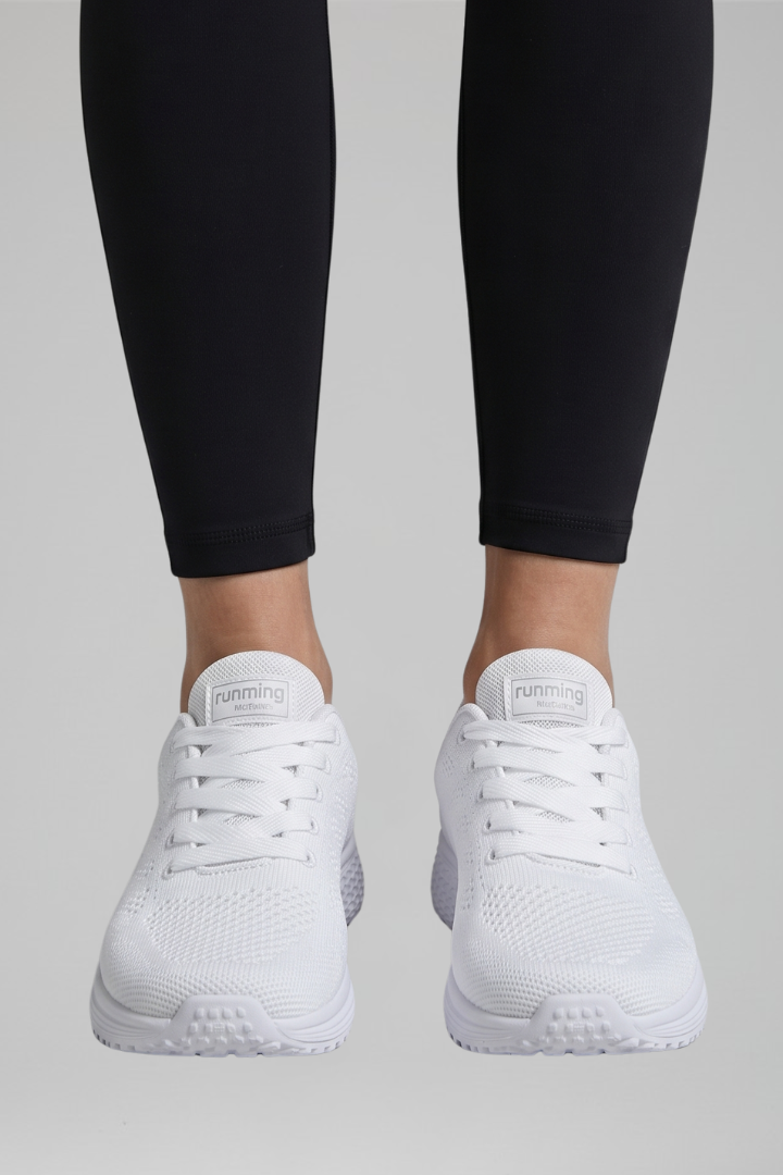 Women Orthopaedic Walking Shoes Knit Mesh Lace-Up