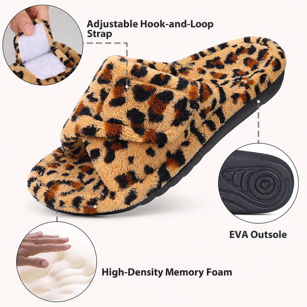 Womens House Slippers | Orthopedic Memory Foam, Adjustable Fit