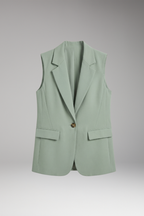 Giselle | Women's Sleeveless Blazer | Notch Collar, Flap Pockets