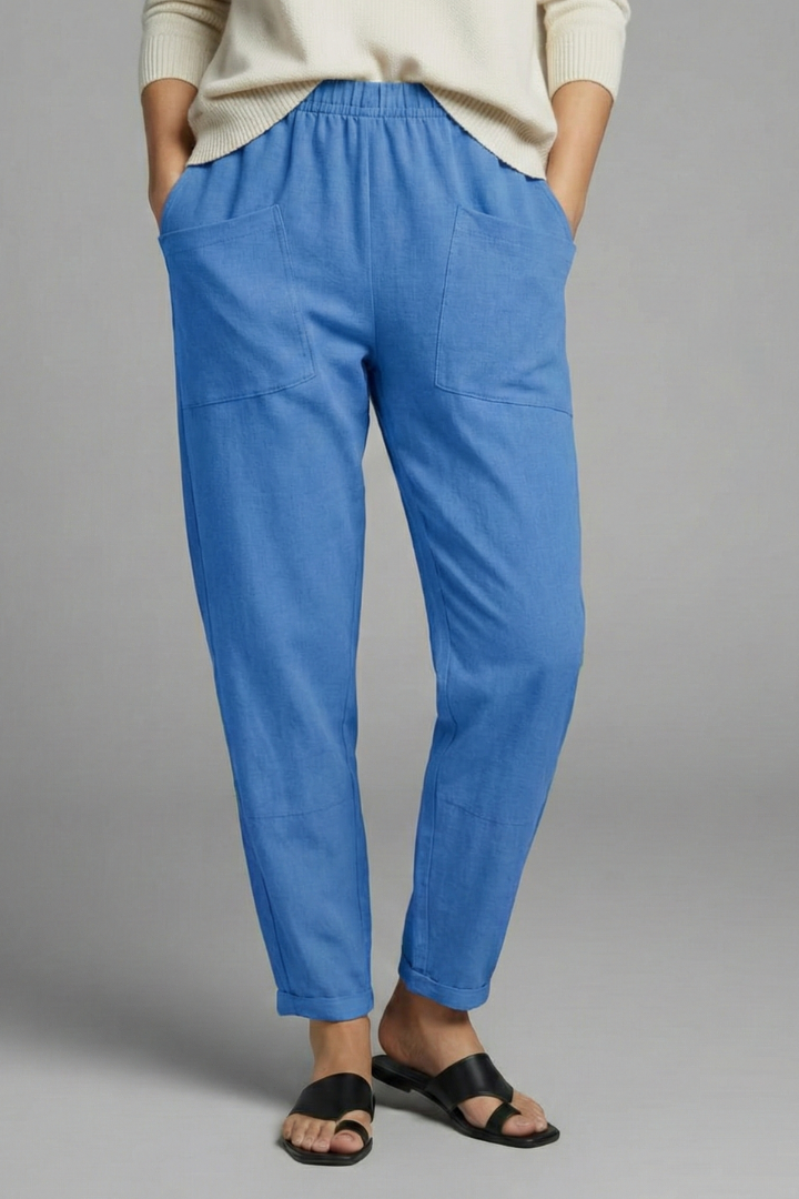 Maren | Women's Trousers | Elastic Waist, Side Pockets | Ankle Length
