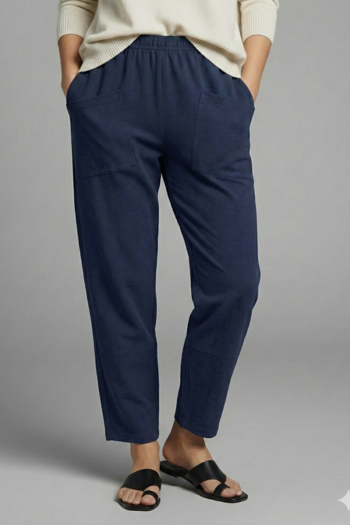 Maren | Women's Trousers | Elastic Waist, Side Pockets | Ankle Length