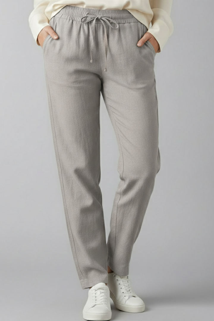 Maren | Women's Trousers | Elastic Waist, Side Pockets | Ankle Length