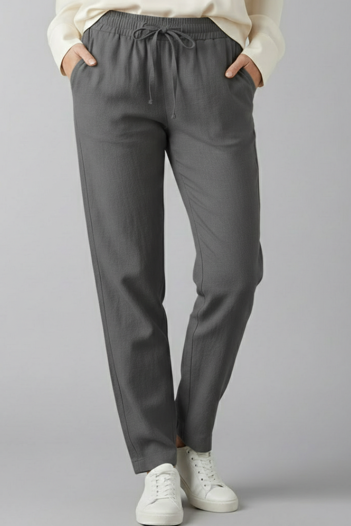 Maren | Women's Trousers | Elastic Waist, Side Pockets | Ankle Length