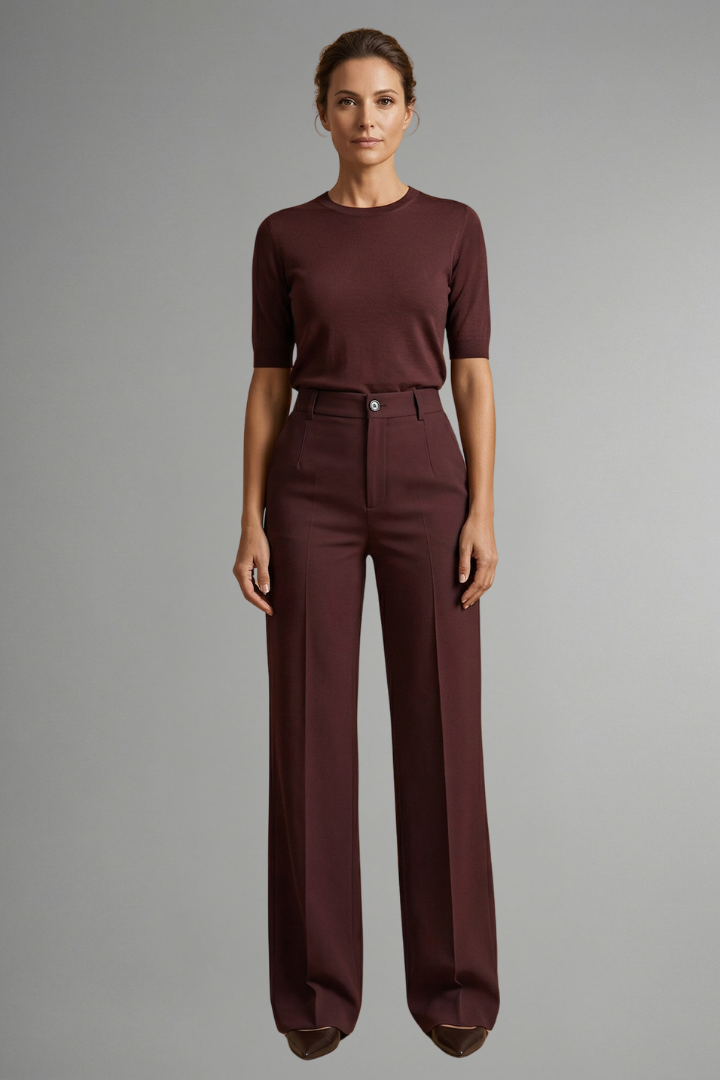 Kestrel | Women's High Waist Trousers | Straight Leg, Pull-On | Stretch