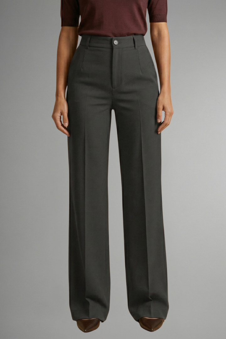 Kestrel | Women's High Waist Trousers | Straight Leg, Pull-On | Stretch
