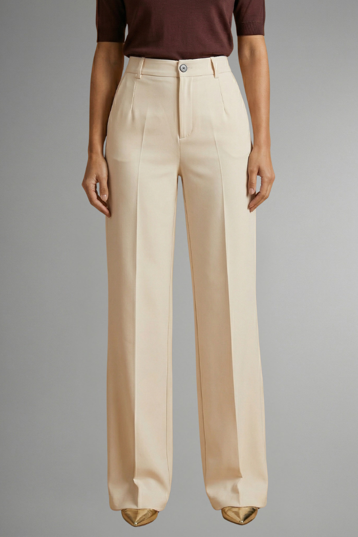 Kestrel | Women's High Waist Trousers | Straight Leg, Pull-On | Stretch