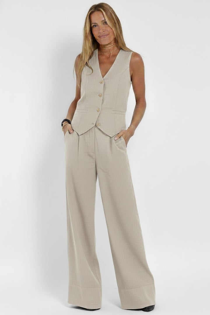 Cosima | Women's Two Piece Set | V-Neck Waistcoat & Trousers | Everyday