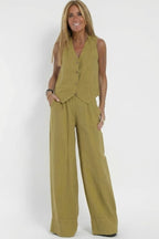 Cosima | Women's Two Piece Set | V-Neck Waistcoat & Trousers | Everyday