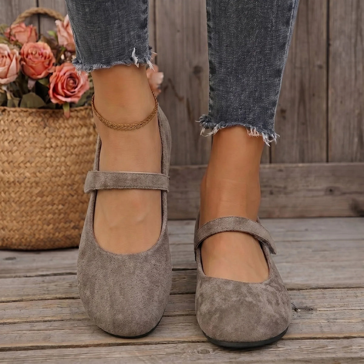 Orthopedic Flats Women Wide Fit Mary Jane Non Slip Comfort Shoes