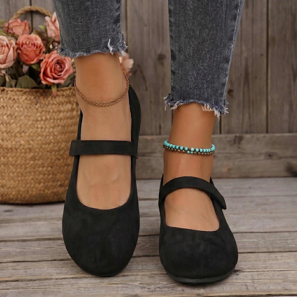 Orthopedic Flats Women Wide Fit Mary Jane Non Slip Comfort Shoes
