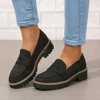 Arch Support Loafers Women Wide Fit Platform Chunky Sole Cushioned