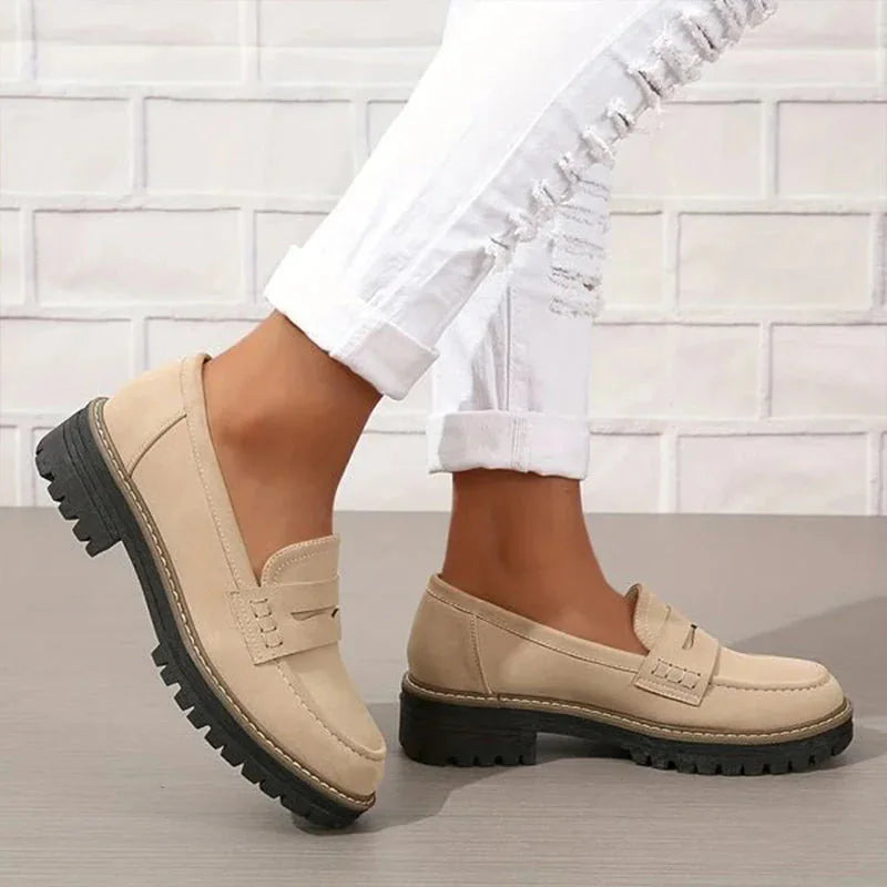 Arch Support Loafers Women Wide Fit Platform Chunky Sole Cushioned
