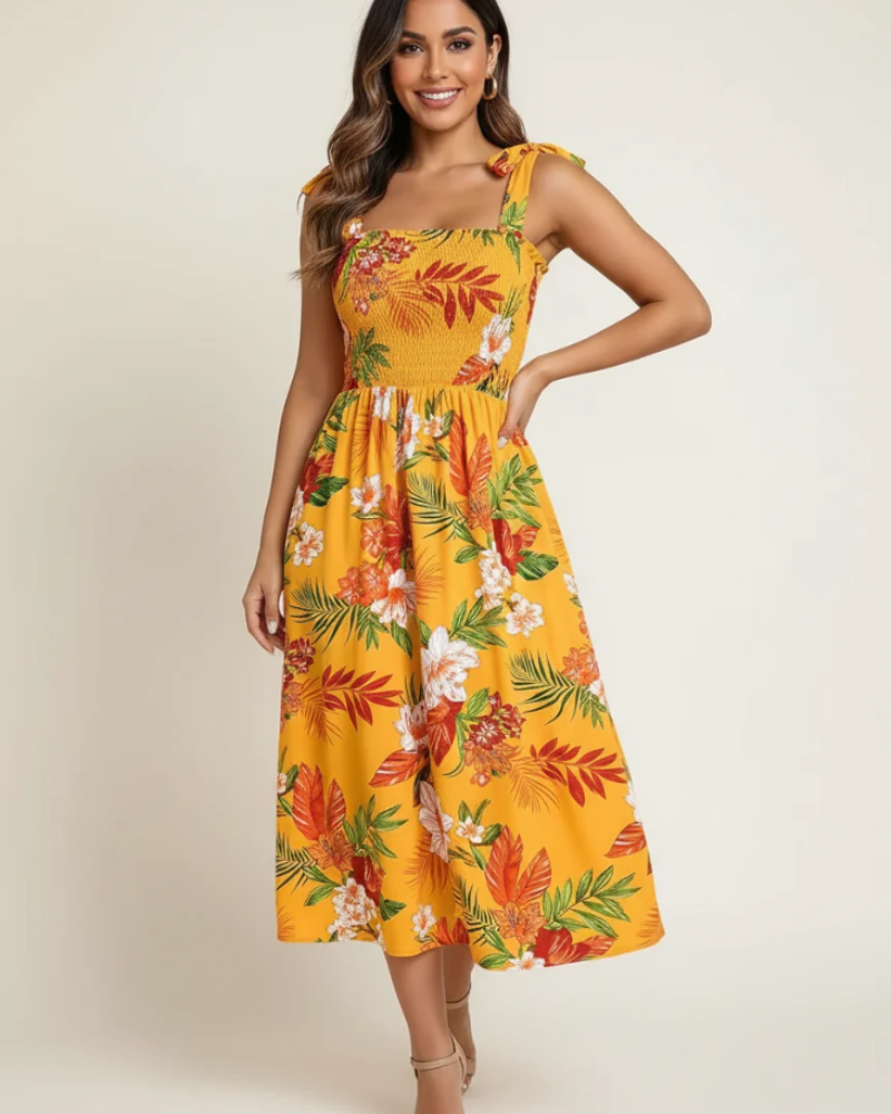 Women Floral Dress Lightweight Flowy Summer Midi | Briar
