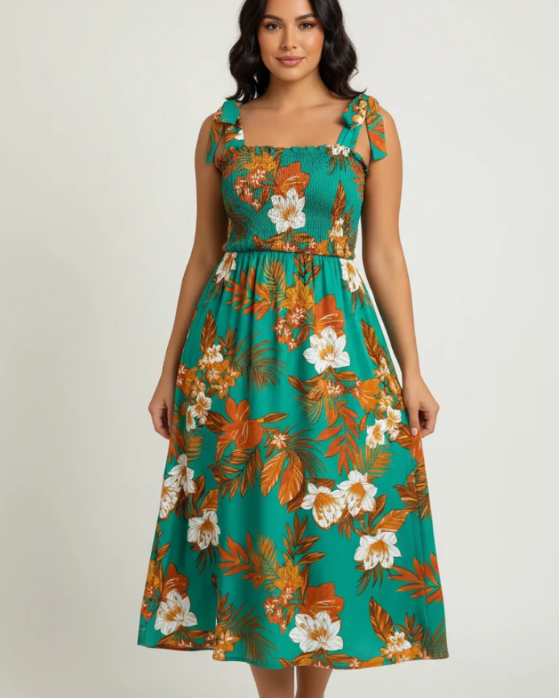 Women Floral Dress Lightweight Flowy Summer Midi | Briar