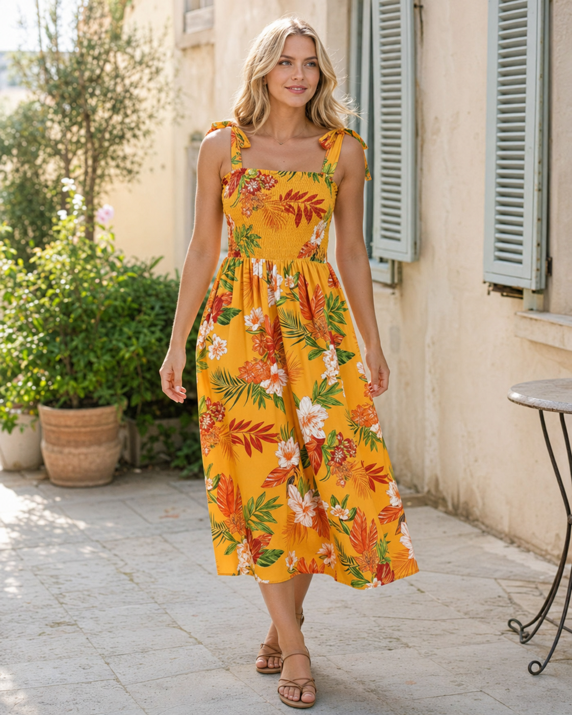 Women Floral Dress Lightweight Flowy Summer Midi | Briar