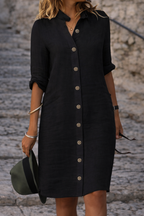 Shirt Dress Women Button Front Half Sleeve | Halle