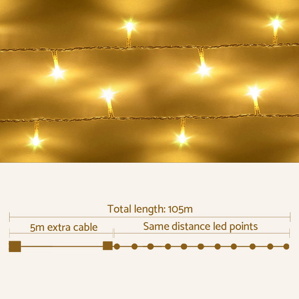 Christmas LED string lights 100M warm white 500 bulbs waterproof