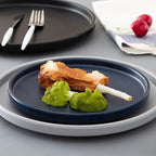 Ondina | Melamine Dinnerware Set | 16-Piece Farm Style | Gray, Black, Green