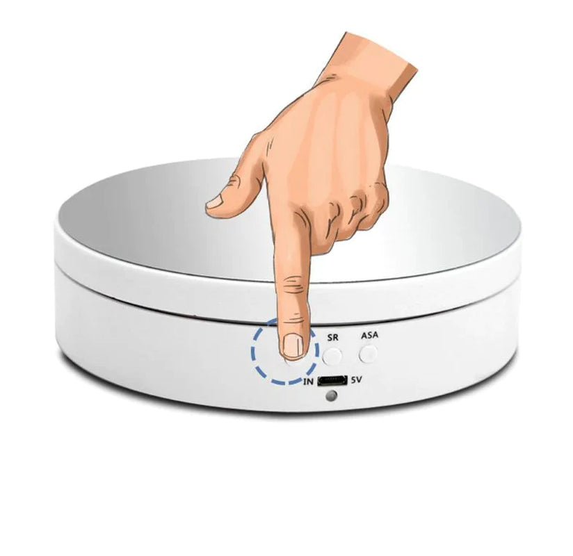 Anouk | Rotating Display Stand | 360° Electric Turntable | USB, 3 Speeds