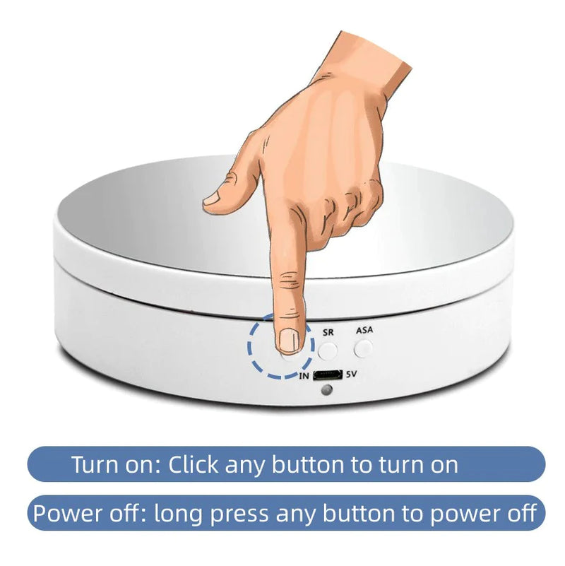 Anouk | Rotating Display Stand | 360° Electric Turntable | USB, 3 Speeds