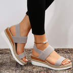 Women Platform Sandals Elastic Straps