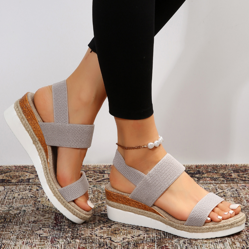 Women Platform Sandals Elastic Straps