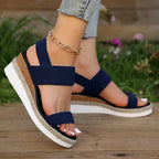 Women Platform Sandals Elastic Straps