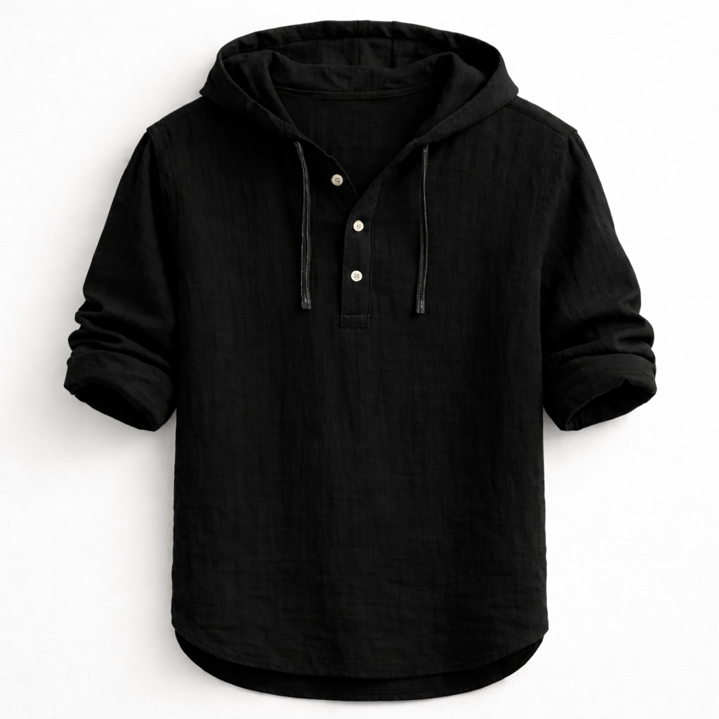 Orla | Men's Linen Shirt | Relaxed Fit, Drawstring Hood | Lightweight