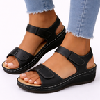 Cleo | Women's Orthopedic Sandals | Wedge Heel, Adjustable Strap | Open Toe