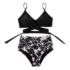High Waist Bikini Set Womens Two Piece Swimwear Padded Cups