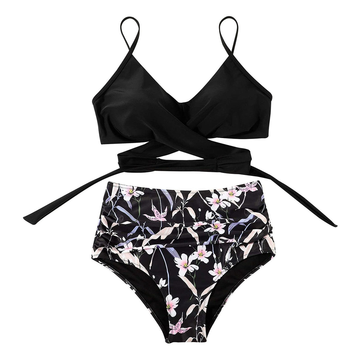 High Waist Bikini Set Womens Two Piece Swimwear Padded Cups