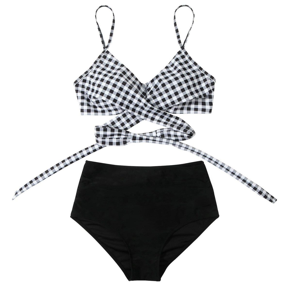 High Waist Bikini Set Womens Two Piece Swimwear Padded Cups