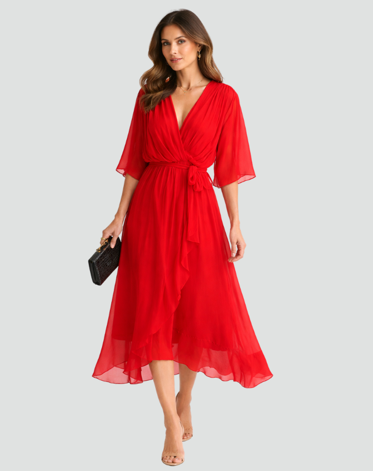 Della | Women's Maxi Wrap Dress | Summer, Flowy Silhouette | Sizes S-5XL