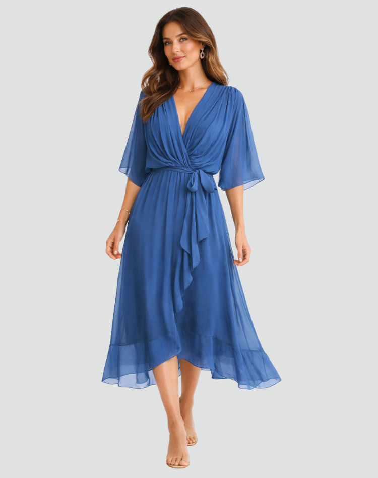 Della | Women's Maxi Wrap Dress | Summer, Flowy Silhouette | Sizes S-5XL