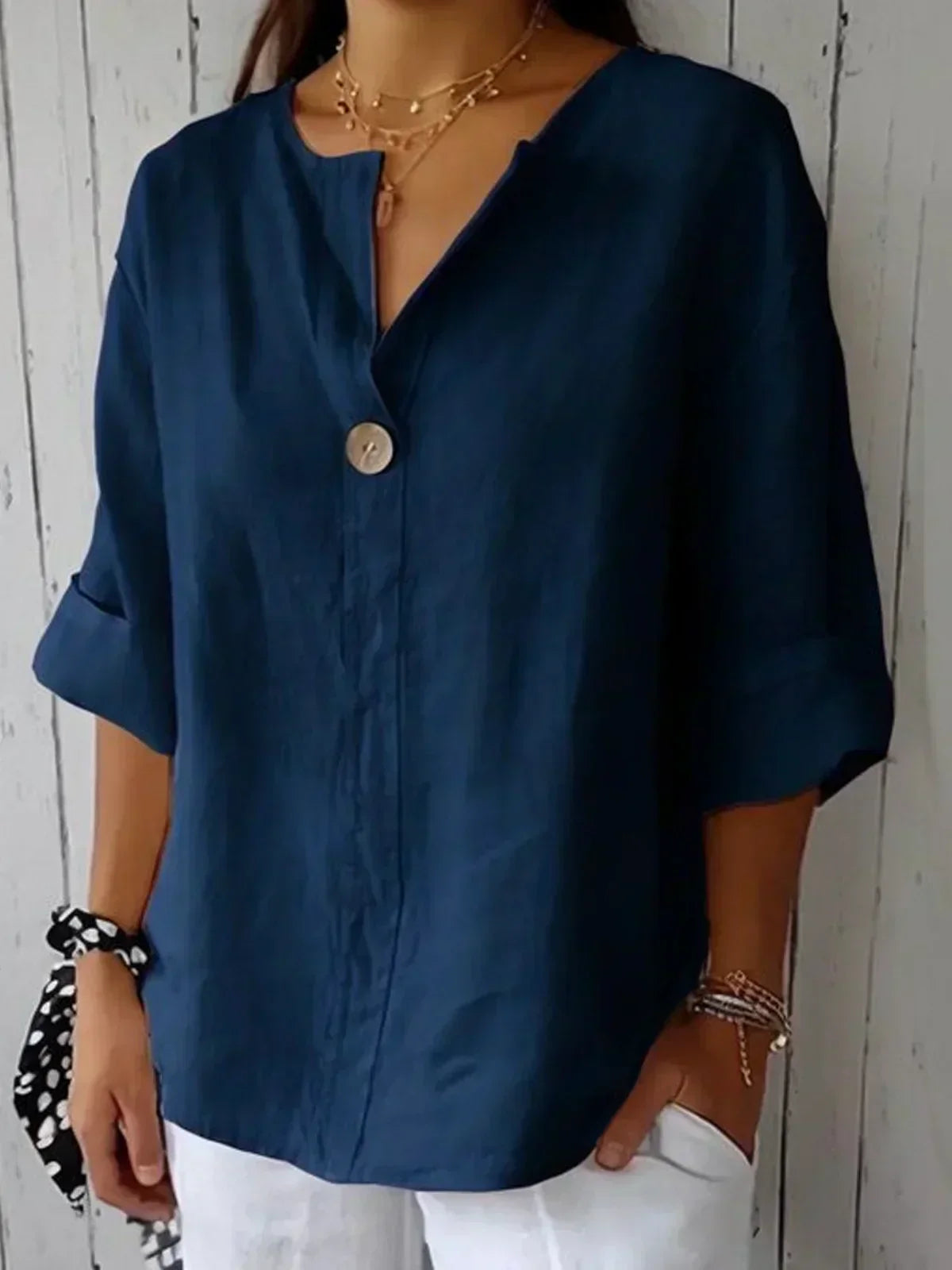 Nina | Women's Blouse | V-Neck, Lightweight, Loose Fit | Summer Top