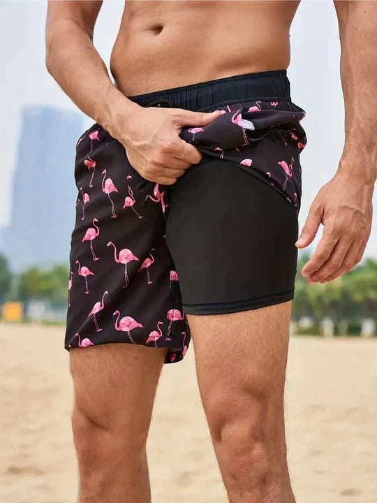 Mens Swim Shorts Compression Lined Quick Dry Lightweight Athletic Fit