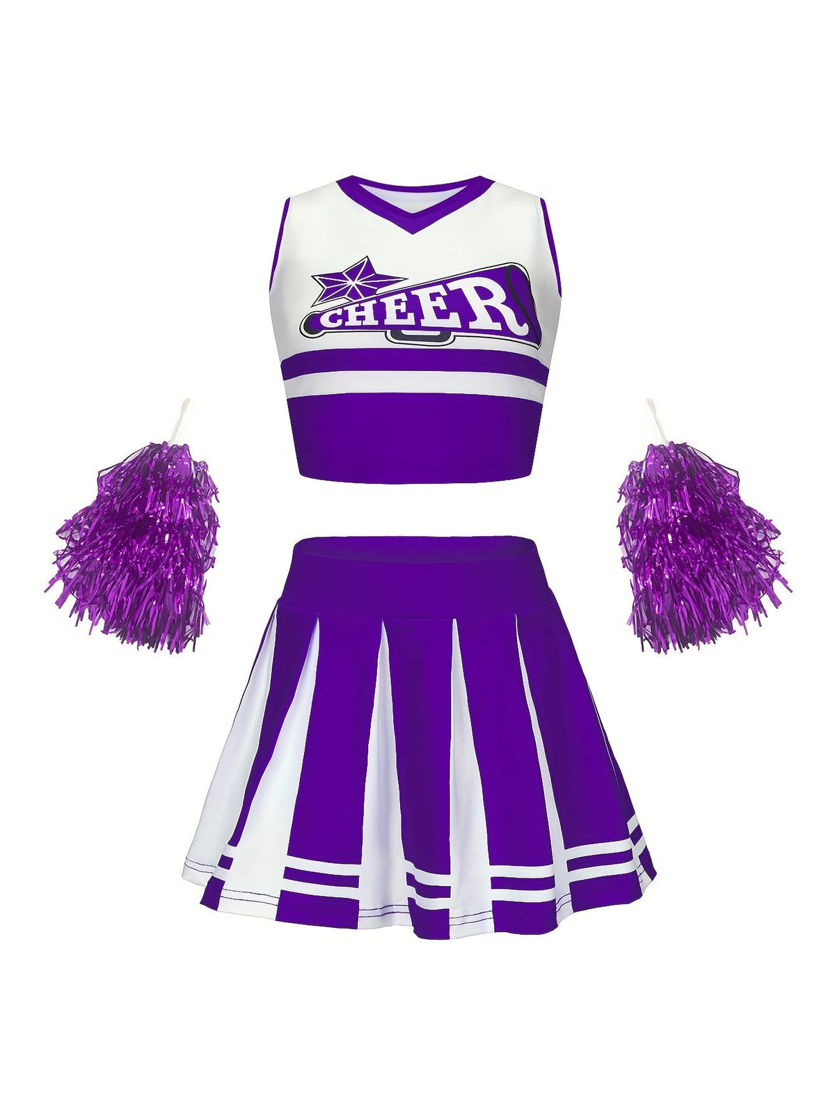 Dione | Kids Cheerleading Set | Top, Skirt & Pom-Poms