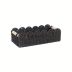 Rhea | Storage Basket | Boho Woven, Fan Edge | Natural Fibre, Rectangular