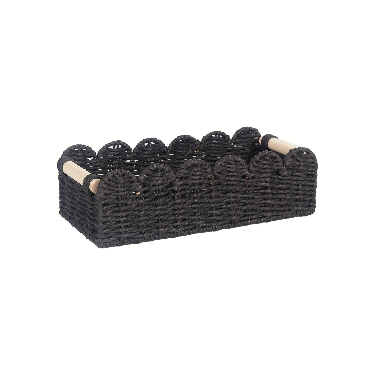 Rhea | Storage Basket | Boho Woven, Fan Edge | Natural Fibre, Rectangular