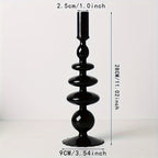 Indra | Glass Candlestick Set | Minimalist Table Decor | Lacquered, Romantic