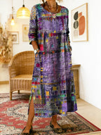 Uma | Denim Dress | Ethnic Patchwork, Loose Fit | Women's Summer