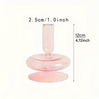 Indra | Glass Candlestick Set | Minimalist Table Decor | Lacquered, Romantic