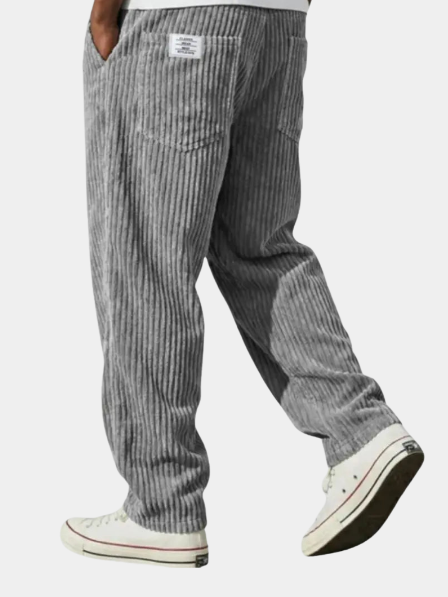 Tindra | Men's Drawstring Trousers | Corduroy Texture, Relaxed Fit | All-Season