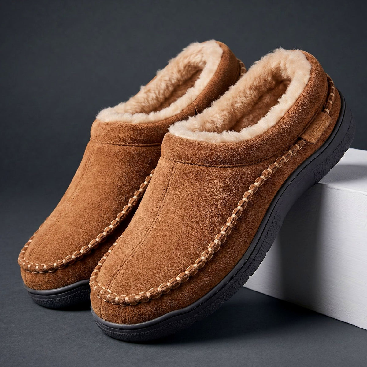 Orthopedic Slippers Men | Winter Fur Lined Plush Cushioned Sole