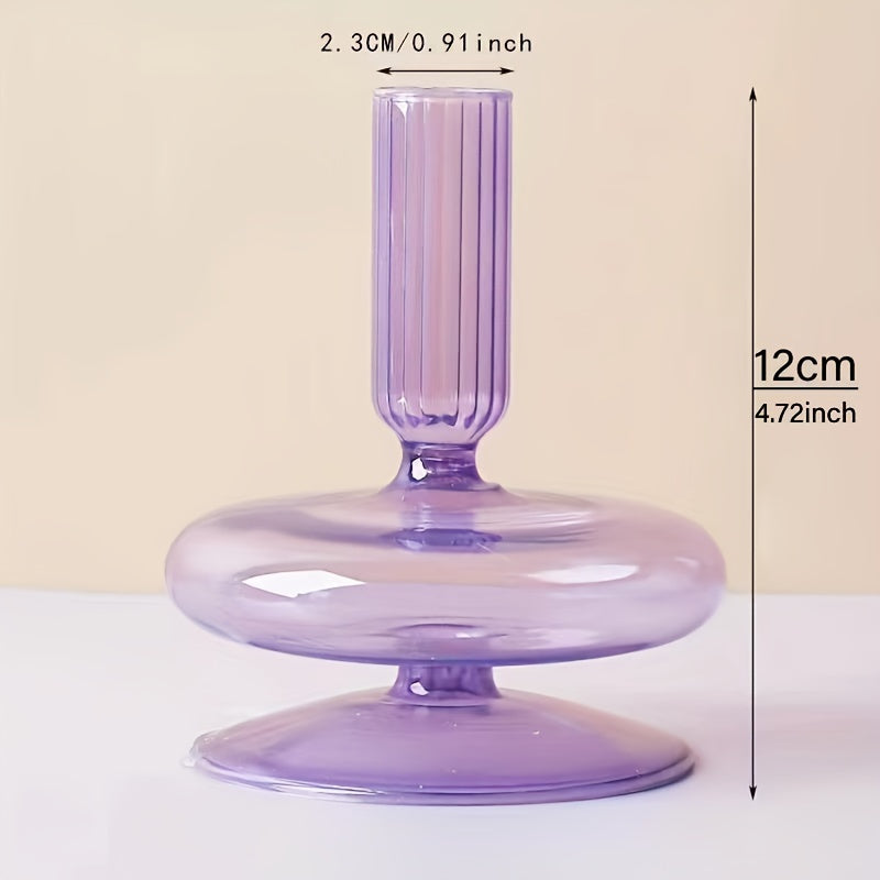 Indra | Glass Candlestick Set | Minimalist Table Decor | Lacquered, Romantic