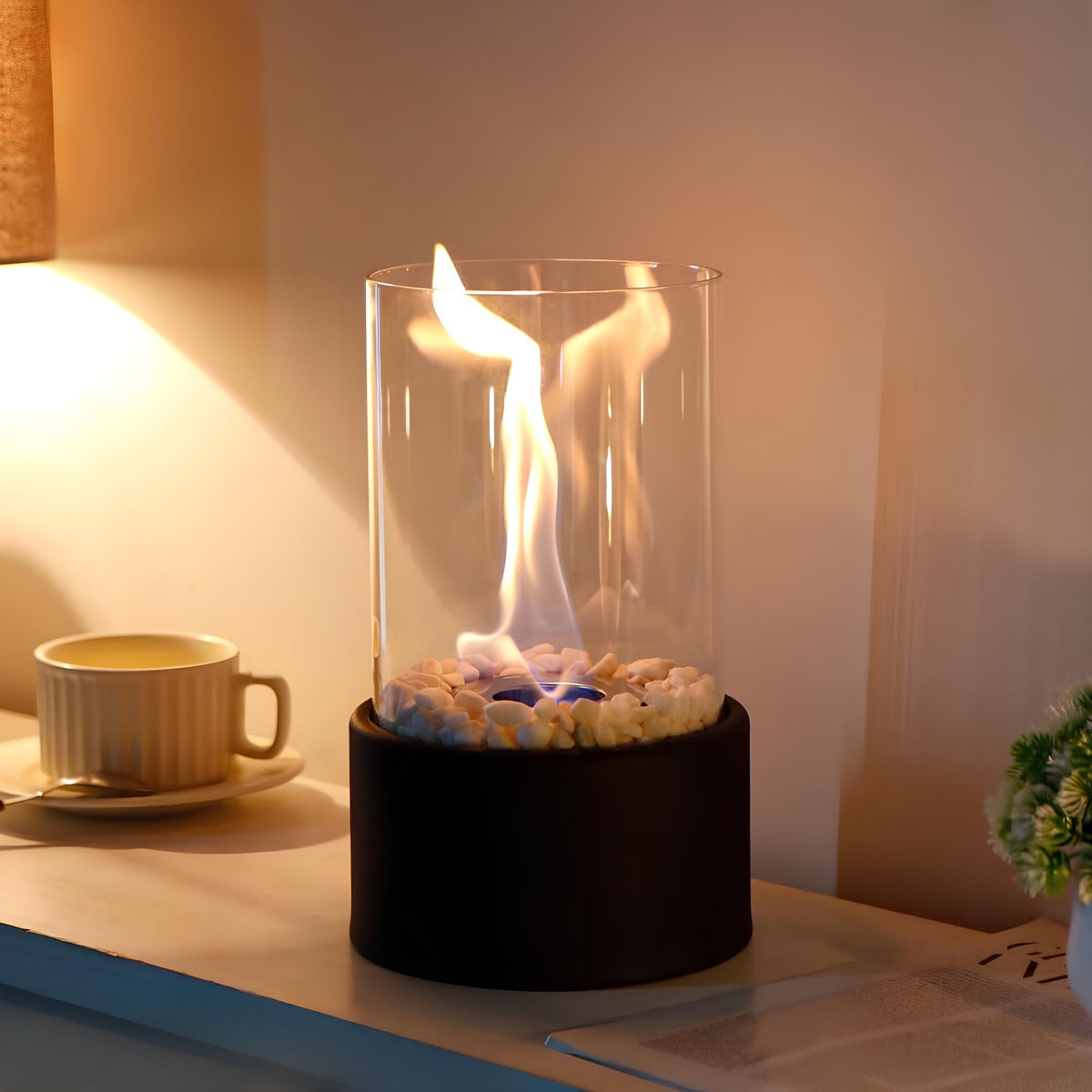 Fleur | Oil Lamp | Decorative Ethanol Flame Lamp | Metal & Glass, Indoor & Outdoor