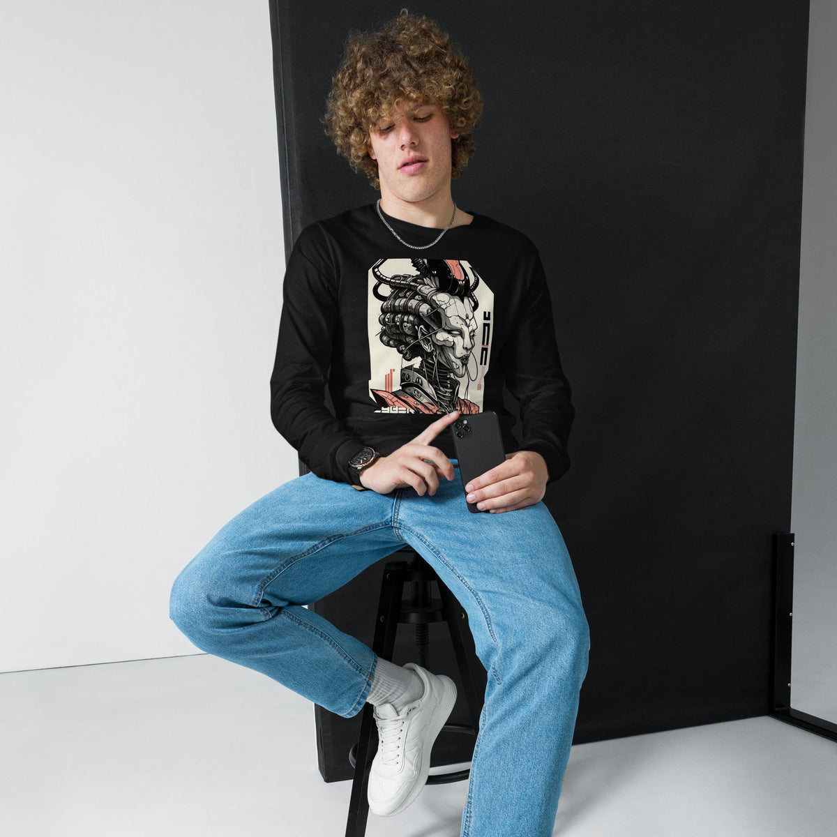 Graphic Tees Long Sleeve Android Print Streetwear | Anouk