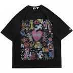 Graphic Tees Men Y2K Angels Print Oversized Streetwear Tee | Yara