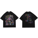 Graphic Tees Men Y2K Angels Print Oversized Streetwear Tee | Yara