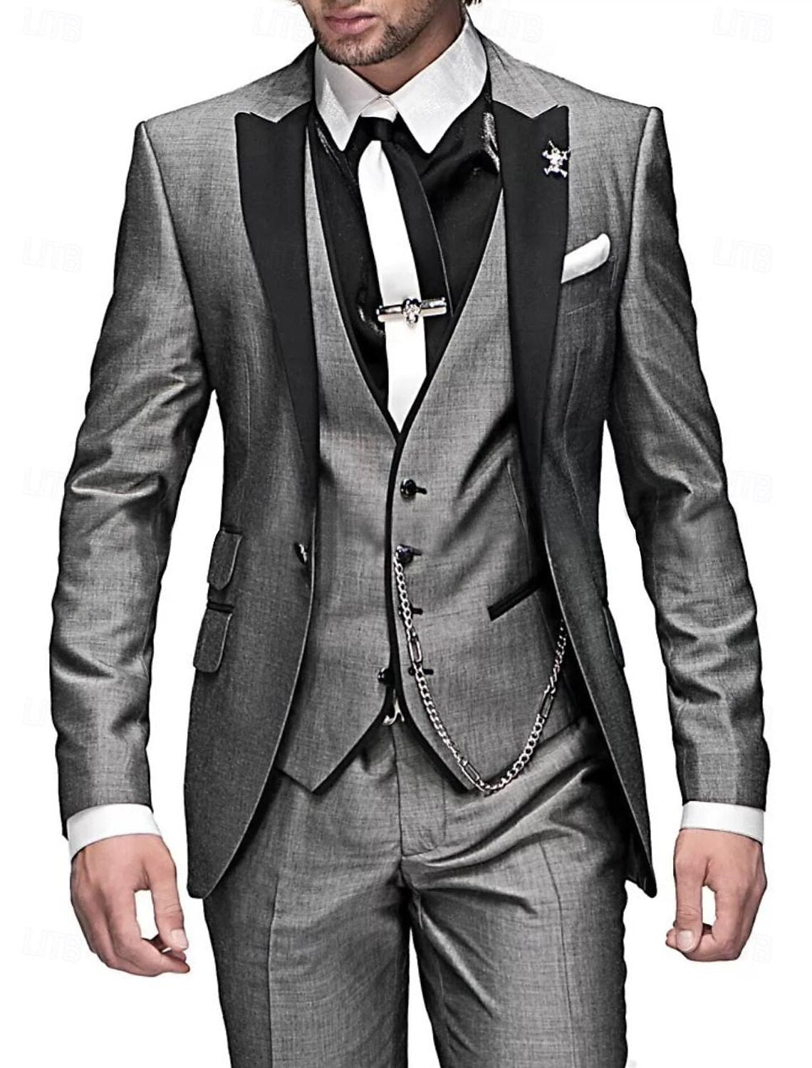 Men 3 Piece Suit Blazer Waistcoat Trousers
